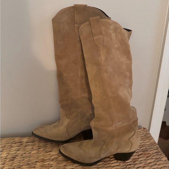 Anthropologie Western Suede Boots 8-8.5 Eu 39 - Picture 4 of 8